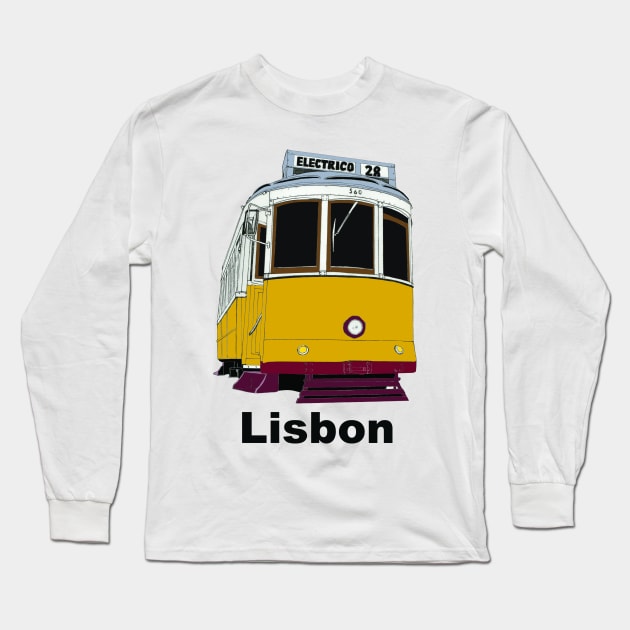 Portugal Eléctrico 28 Lisbon Long Sleeve T-Shirt by paulnelsonesch